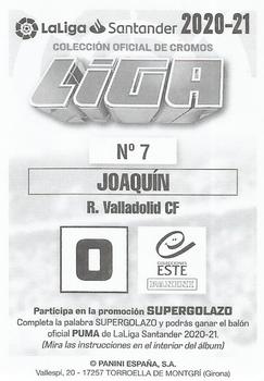 2020-21 Panini LaLiga Santander Este Stickers #7 Joaquín Fernandez Back