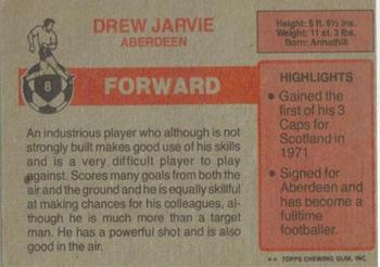 1976-77 Topps Footballers (Scottish, Red backs) #8 Drew Jarvie Back