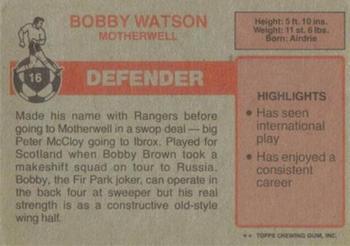 1976-77 Topps Footballers (Scottish, Red backs) #16 Bobby Watson Back