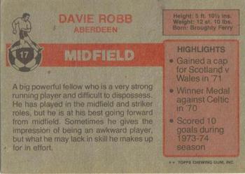 1976-77 Topps Footballers (Scottish, Red backs) #17 Davie Robb Back