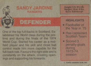 1976-77 Topps Footballers (Scottish, Red backs) #20 Sandy Jardine Back