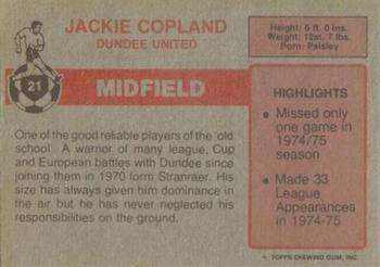 1976-77 Topps Footballers (Scottish, Red backs) #21 Jackie Copland Back
