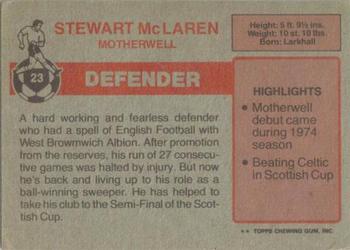 1976-77 Topps Footballers (Scottish, Red backs) #23 Stewart MacLaren Back