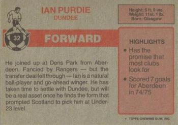 1976-77 Topps Footballers (Scottish, Red backs) #32 Ian Purdie Back