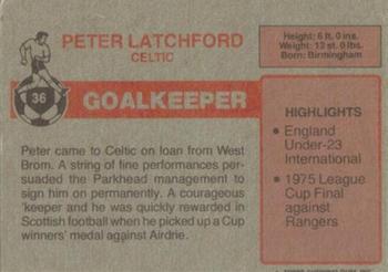 1976-77 Topps Footballers (Scottish, Red backs) #36 Peter Latchford Back