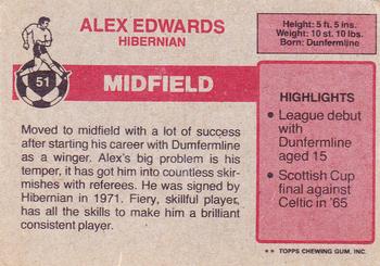 1976-77 Topps Footballers (Scottish, Red backs) #51 Alex Edwards Back