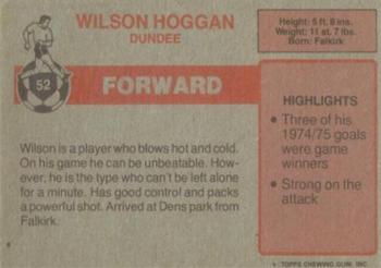 1976-77 Topps Footballers (Scottish, Red backs) #52 Wilson Hoggan Back