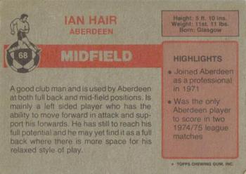 1976-77 Topps Footballers (Scottish, Red backs) #68 Ian Hair Back