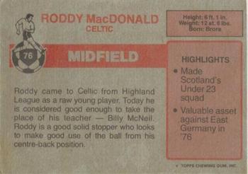1976-77 Topps Footballers (Scottish, Red backs) #76 Roddie MacDonald Back
