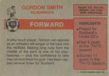 1976-77 Topps Footballers (Scottish, Red backs) #83 Gordon Smith Back