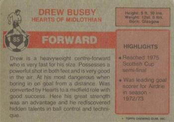1976-77 Topps Footballers (Scottish, Red backs) #85 Drew Busby Back