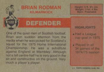 1976-77 Topps Footballers (Scottish, Red backs) #122 Brian Rodman Back