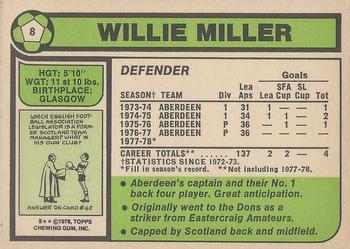1978-79 Topps Footballers (Scottish, Green backs) #8 Willie Miller Back