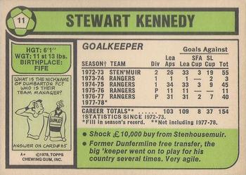 1978-79 Topps Footballers (Scottish, Green backs) #11 Stewart Kennedy Back