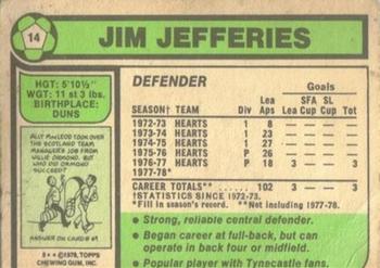 1978-79 Topps Footballers (Scottish, Green backs) #14 Jim Jefferies Back