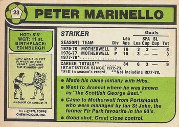 1978-79 Topps Footballers (Scottish, Green backs) #23 Peter Marinello Back