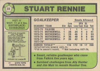 1978-79 Topps Footballers (Scottish, Green backs) #33 Stuart Rennie Back