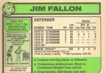 1978-79 Topps Footballers (Scottish, Green backs) #37 Jim Fallon Back