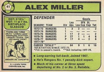 1978-79 Topps Footballers (Scottish, Green backs) #41 Alex Miller Back