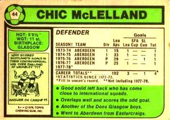 1978-79 Topps Footballers (Scottish, Green backs) #44 Chic McLelland Back