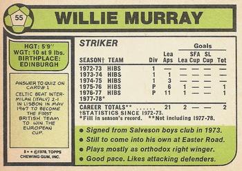 1978-79 Topps Footballers (Scottish, Green backs) #55 Willie Murray Back