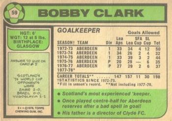 1978-79 Topps Footballers (Scottish, Green backs) #59 Bobby Clark Back