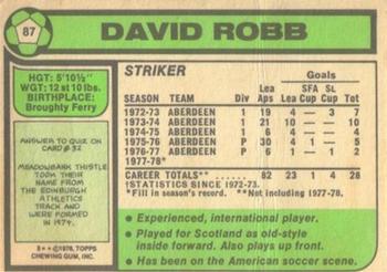 1978-79 Topps Footballers (Scottish, Green backs) #87 David Robb Back