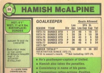 1978-79 Topps Footballers (Scottish, Green backs) #88 Hamish McAlpine Back