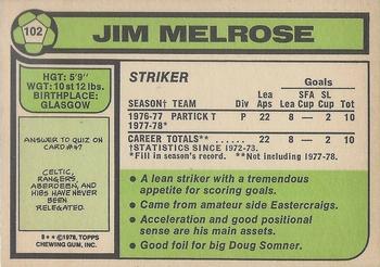 1978-79 Topps Footballers (Scottish, Green backs) #102 Jim Melrose Back