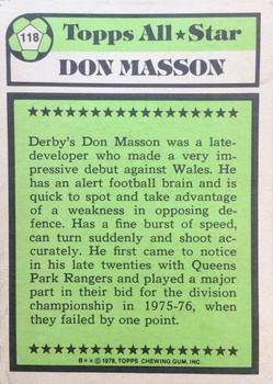 1978-79 Topps Footballers (Scottish, Green backs) #118 Don Masson Back
