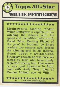 1978-79 Topps Footballers (Scottish, Green backs) #124 Willie Pettigrew Back