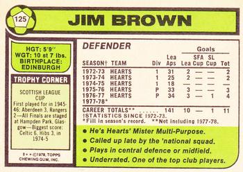 1978-79 Topps Footballers (Scottish, Green backs) #125 Jim Brown Back