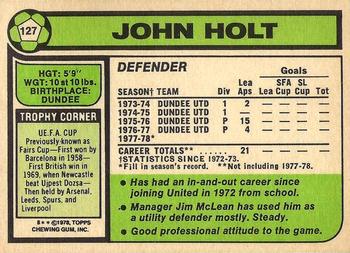 1978-79 Topps Footballers (Scottish, Green backs) #127 John Holt Back