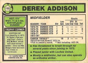 1978-79 Topps Footballers (Scottish, Green backs) #132 Derek Addison Back