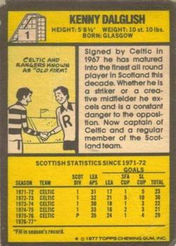 1977-78 Topps Footballers (Scottish, Yellow backs) #1 Kenny Dalglish Back