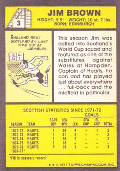 1977-78 Topps Footballers (Scottish, Yellow backs) #3 Jim Brown Back