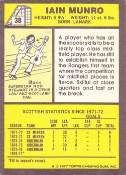 1977-78 Topps Footballers (Scottish, Yellow backs) #38 Iain Munro Back