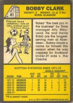 1977-78 Topps Footballers (Scottish, Yellow backs) #41 Bobby Clark Back