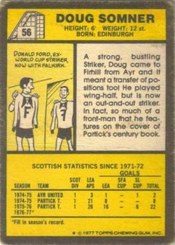 1977-78 Topps Footballers (Scottish, Yellow backs) #56 Doug Somner Back