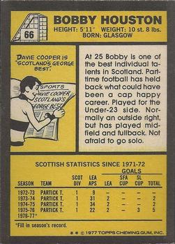 1977-78 Topps Footballers (Scottish, Yellow backs) #66 Bobby Houston Back