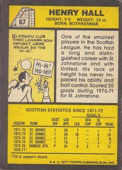 1977-78 Topps Footballers (Scottish, Yellow backs) #67 Henry Hall Back
