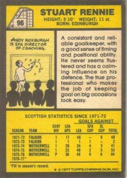 1977-78 Topps Footballers (Scottish, Yellow backs) #96 Stuart Rennie Back