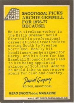 1977-78 Topps Footballers (Scottish, Yellow backs) #104 Archie Gemmill Back