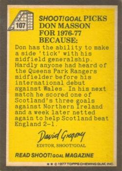 1977-78 Topps Footballers (Scottish, Yellow backs) #107 Don Masson Back