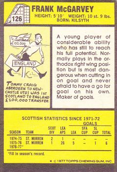 1977-78 Topps Footballers (Scottish, Yellow backs) #126 Frank McGarvey Back