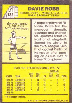1977-78 Topps Footballers (Scottish, Yellow backs) #132 Davie Robb Back