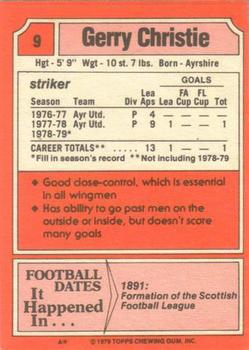1979-80 Topps Footballers (Scottish, Red backs) #9 Gerry Christie Back