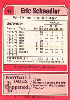 1979-80 Topps Footballers (Scottish, Red backs) #11 Erich Schaedler Back