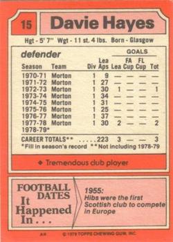 1979-80 Topps Footballers (Scottish, Red backs) #15 Davie Hayes Back