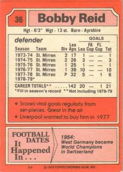 1979-80 Topps Footballers (Scottish, Red backs) #36 Bobby Reid Back